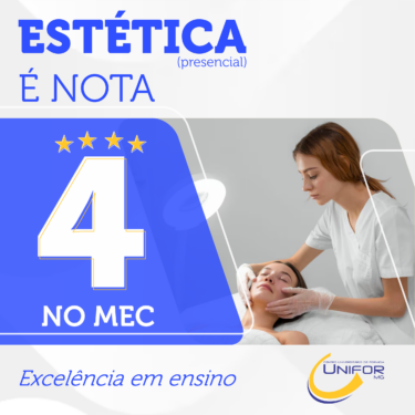 CURSO DE ESTÉTICA É NOTA 4 NO MEC