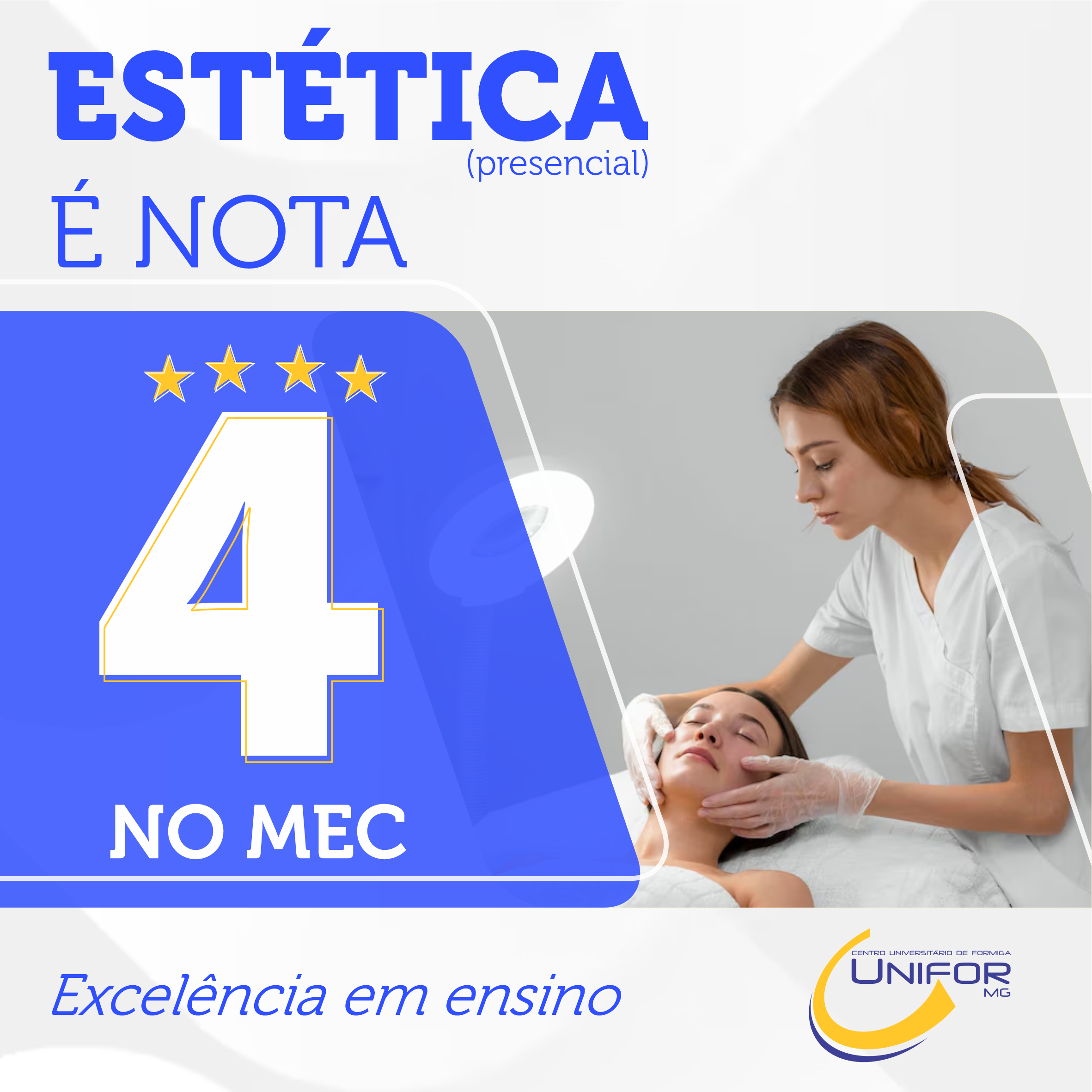 CURSO DE ESTÉTICA É NOTA 4 NO MEC