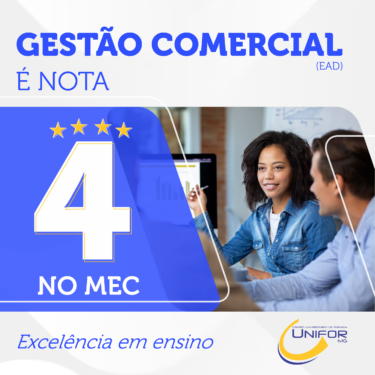 CURSO DE GESTÃO COMERCIAL (EAD) É NOTA 4 NO MEC