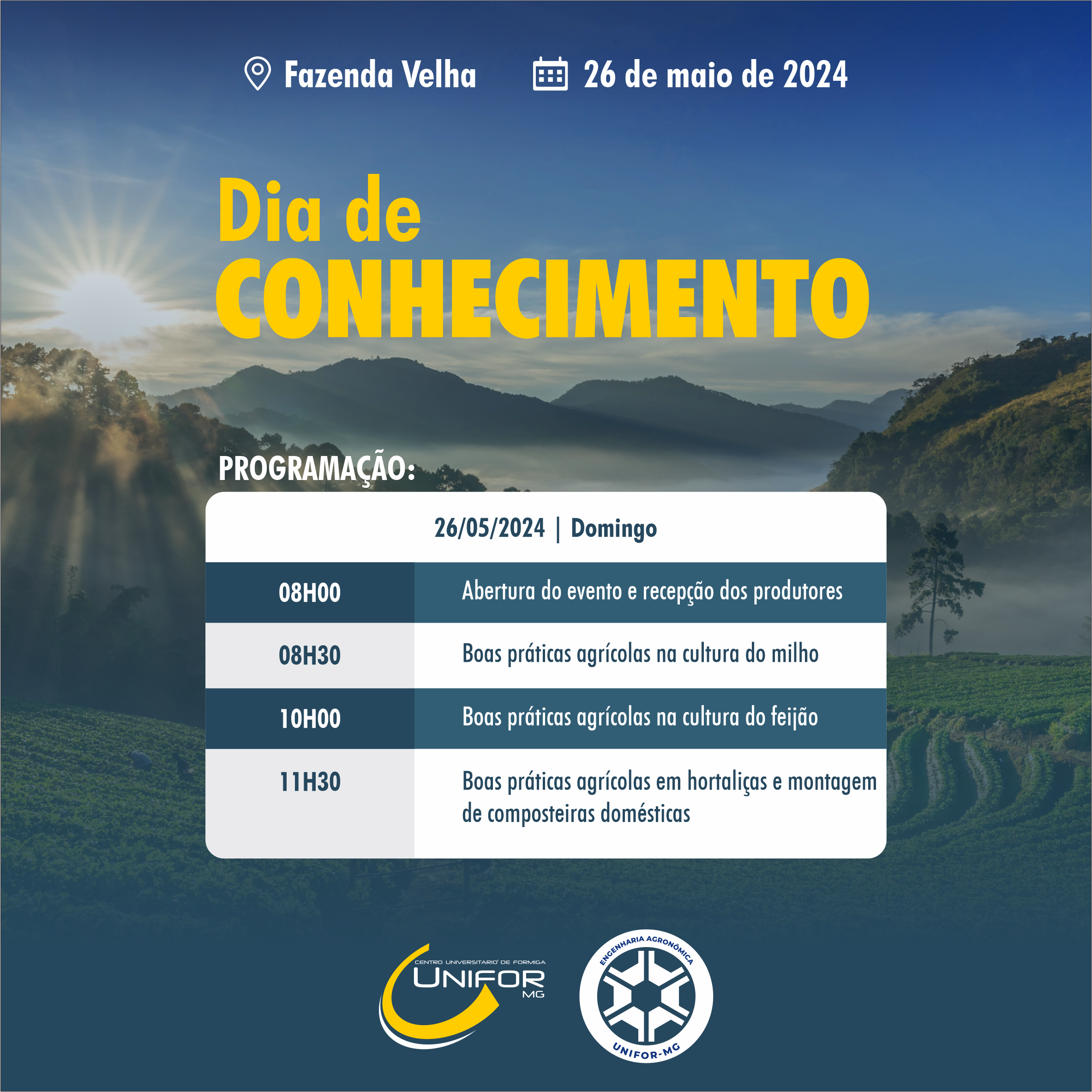 CURSO DE ENGENHARIA AGRONÔMICA PROMOVE DIA DE CONHECIMENTO