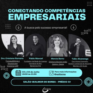 UNIFOR-MG RECEBERÁ PALESTRA COM O TEMA “CONECTANDO COMPETÊNCIAS EMPRESARIAIS”