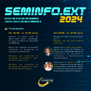 SEMINFO.EXT RECEBERÁ ALUNOS DE CIÊNCIA DA COMPUTAÇÃO