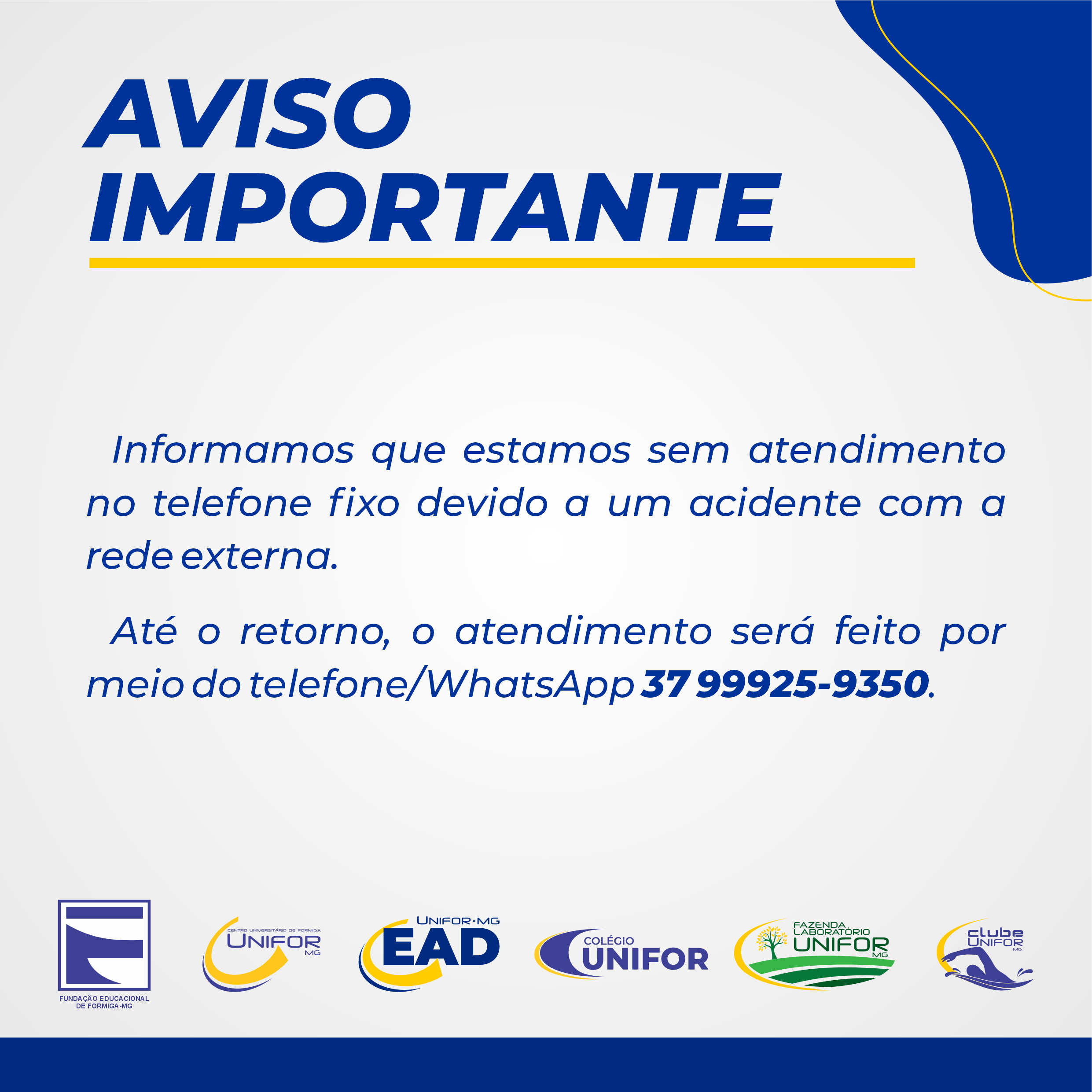 COMUNICADO IMPORTANTE