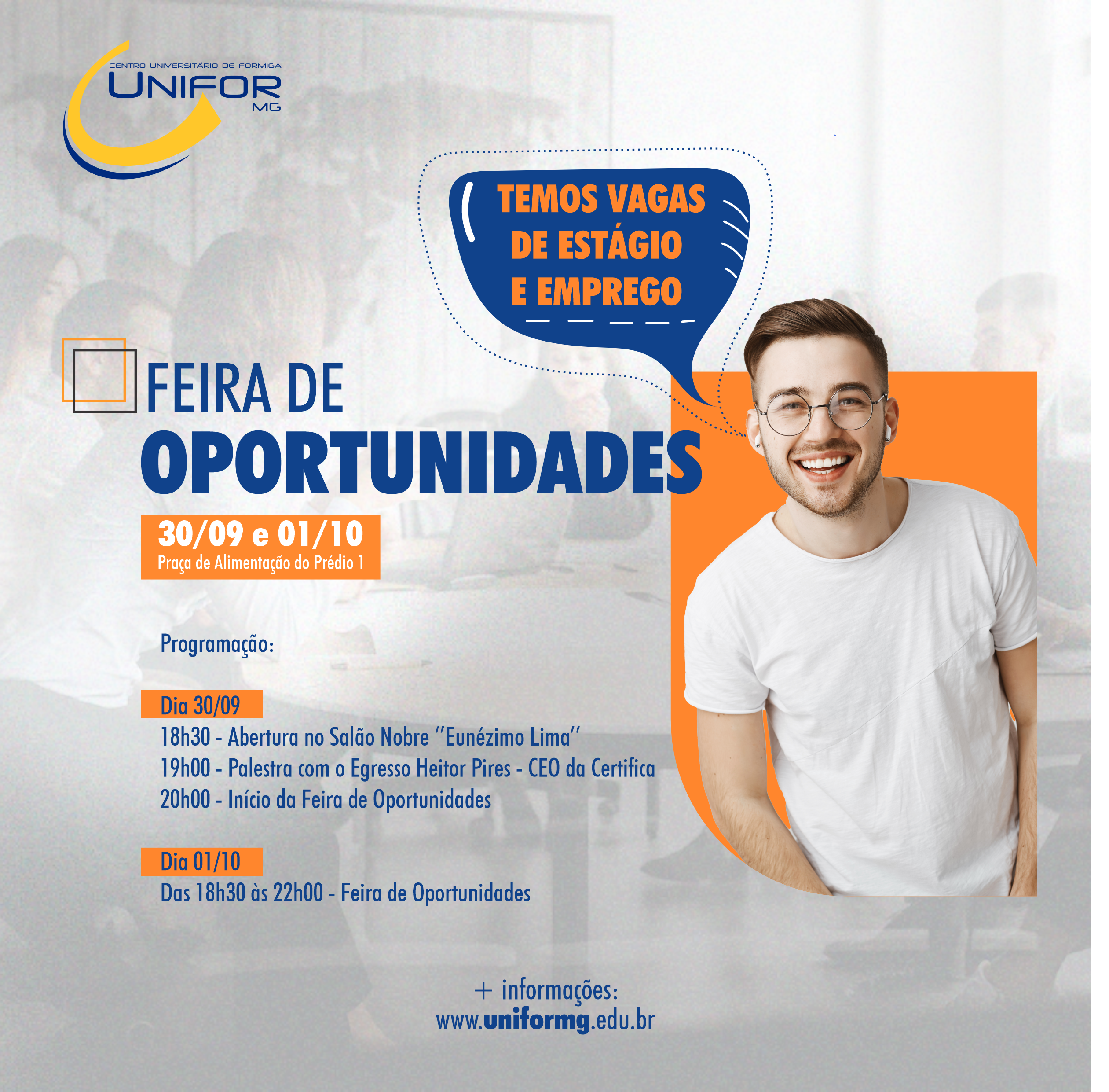 UNIFOR-MG REALIZARÁ A FEIRA DE OPORTUNIDADES