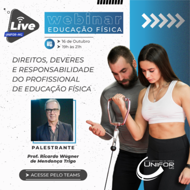 WEBINAR SOBRE DIREITOS, DEVERES E RESPONSABILIDADE DO PROFISSIONAL DE EDUCAÇÃO FÍSICA SERÁ REALIZADO PARA ALUNOS