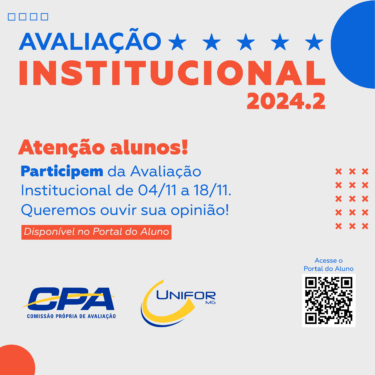 ÚLTIMOS DIAS PARA PARTICIPAR DA AVALIAÇÃO INSTITUCIONAL