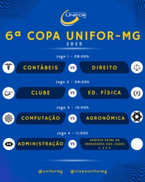 UNIFOR-MG DIVULGA PROGRAMAÇÃO DA 6ª COPA DE FUTSAL