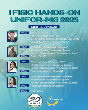 UNIFOR-MG IRÁ PROMOVER O “I FISIO HANDS-ON” NO DIA 17 DE JUNHO