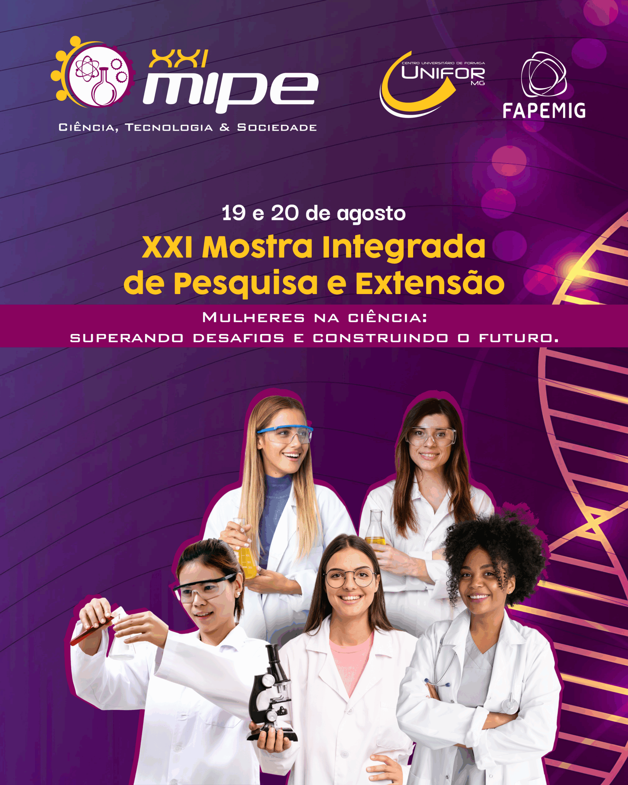 XXI MIPE DO UNIFOR-MG PROMOVERÁ MOSTRA DE PESQUISA E EXTENSÃO COM FOCO EM MULHERES DA CIÊNCIA