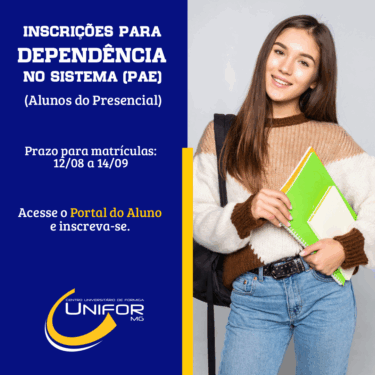 UNIFOR-MG ABRE INSCRIÇÕES PARA DEPENDÊNCIAS DOS CURSOS PRESENCIAIS – SEGUNDO SEMESTRE DE 2025
