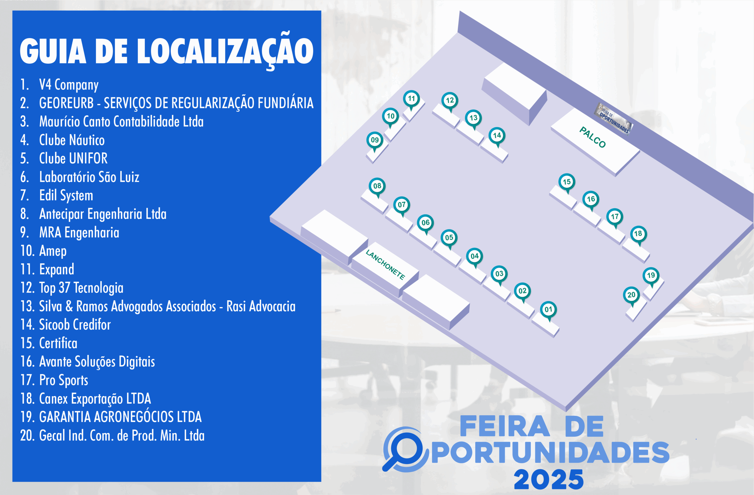UNIFOR-MG DIVULGA GUIA DE LOCALIZAÇÃO PARA ACESSO AOS ESTANDES DA FEIRA DE OPORTUNIDADES 2025