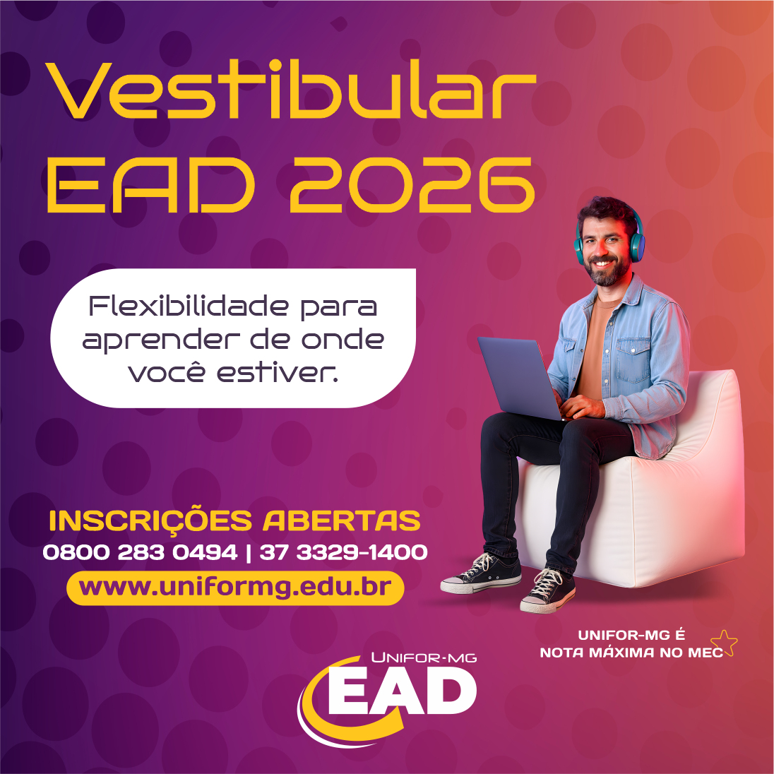 UNIFOR-MG ABRE INSCRIÇÕES PARA O VESTIBULAR EAD 2026 – 1° SEMESTRE