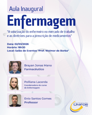 UNIFOR-MG PROMOVERÁ AULA INAUGURAL DO CURSO DE ENFERMAGEM