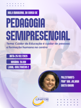 UNIFOR-MG PROMOVERÁ AULA INAUGURAL DO CURSO DE PEDAGOGIA SEMIPRESENCIAL