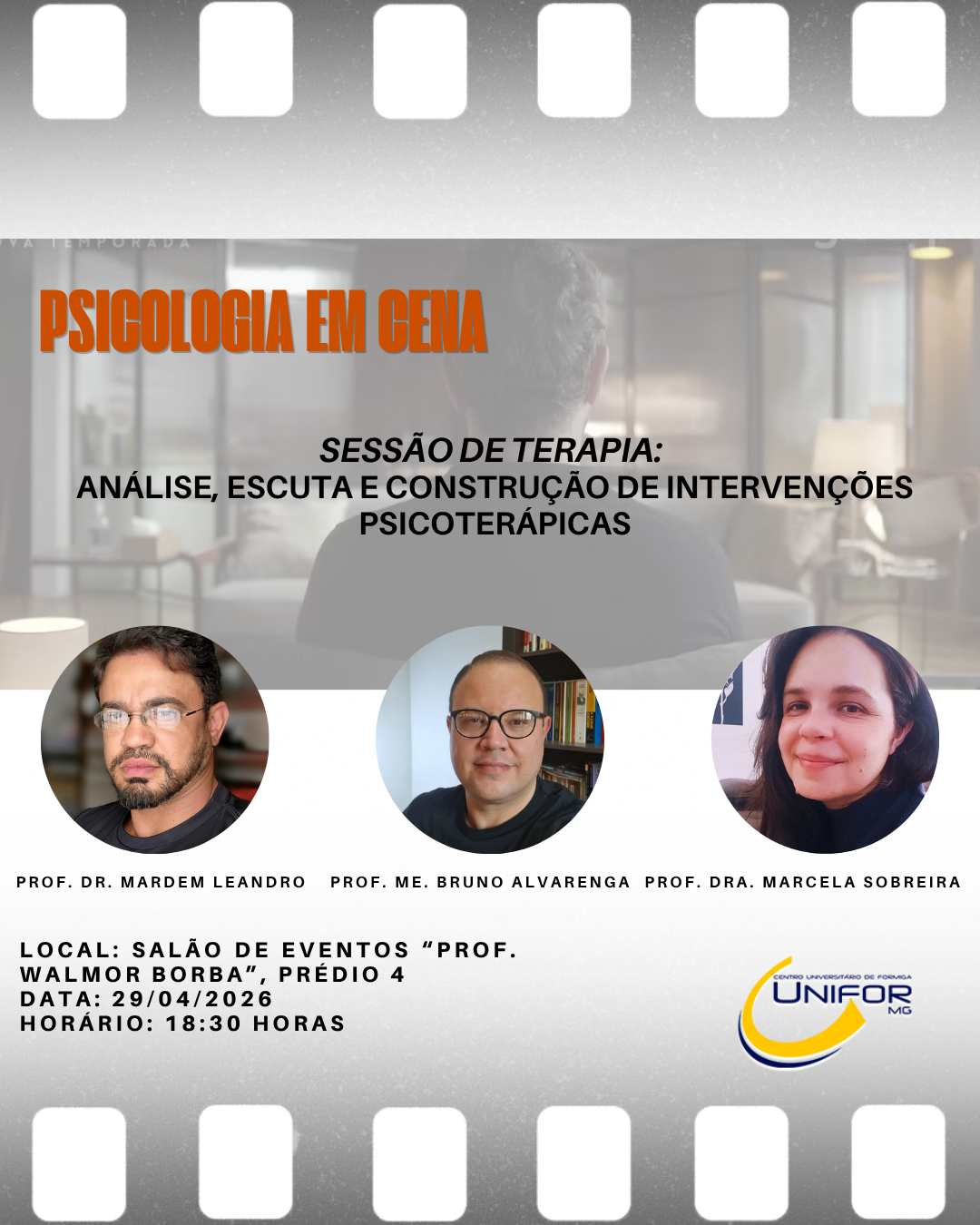 PSICOLOGIA EM CENA PROMOVE DEBATE SOBRE PRÁTICAS EM SESSÕES DE TERAPIA NO UNIFOR-MG