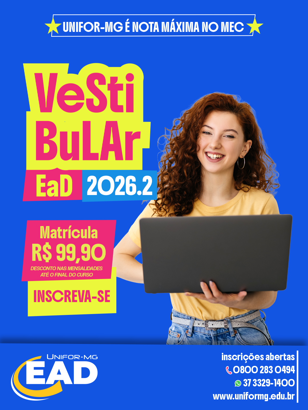 UNIFOR-MG DIVULGA EDITAL PARA O VESTIBULAR EAD 2026 – 2º SEMESTRE