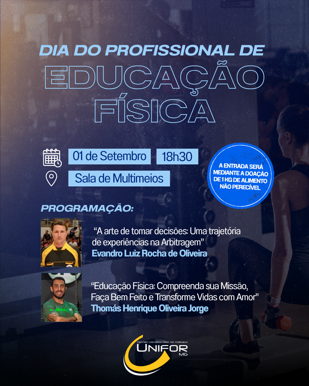 DIA DO PROFISSIONAL DE EDUCAÇÃO FÍSICA É DIVULGADO PELO UNIFOR-MG