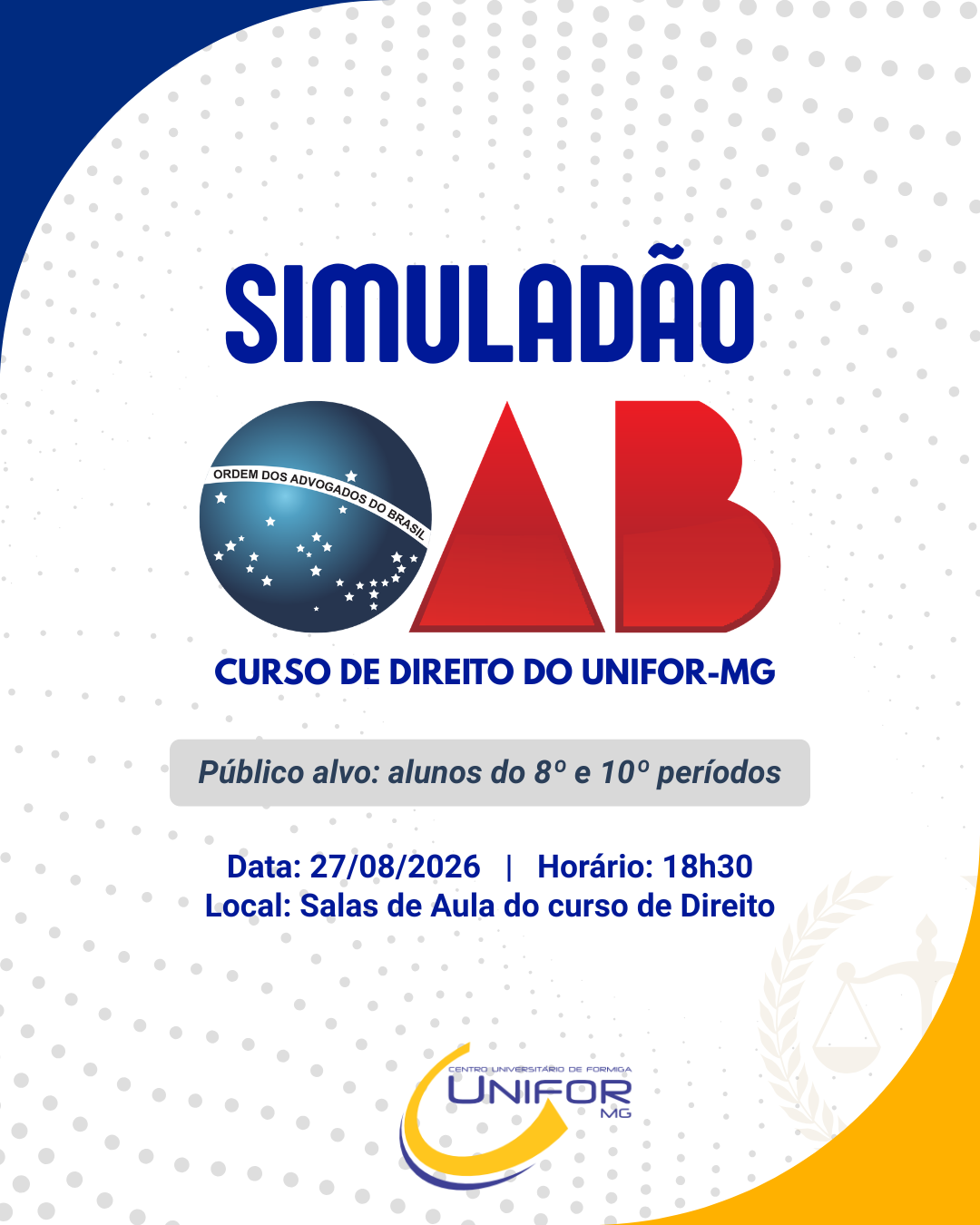 ALUNOS DO CURSO DE DIREITO IRÃO PARTICIPAR DE SIMULADÃO 2026 DA OAB